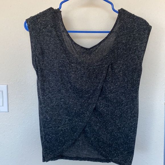 American Eagle Outfitters Tops - American Eagle Open Back Marled Heathered Grey Top